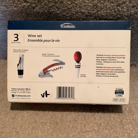 TRUDEAU travel wine set in wooden box w/ magnetic closure. BRAND NEW! RARE SET - Picture 2 of 7